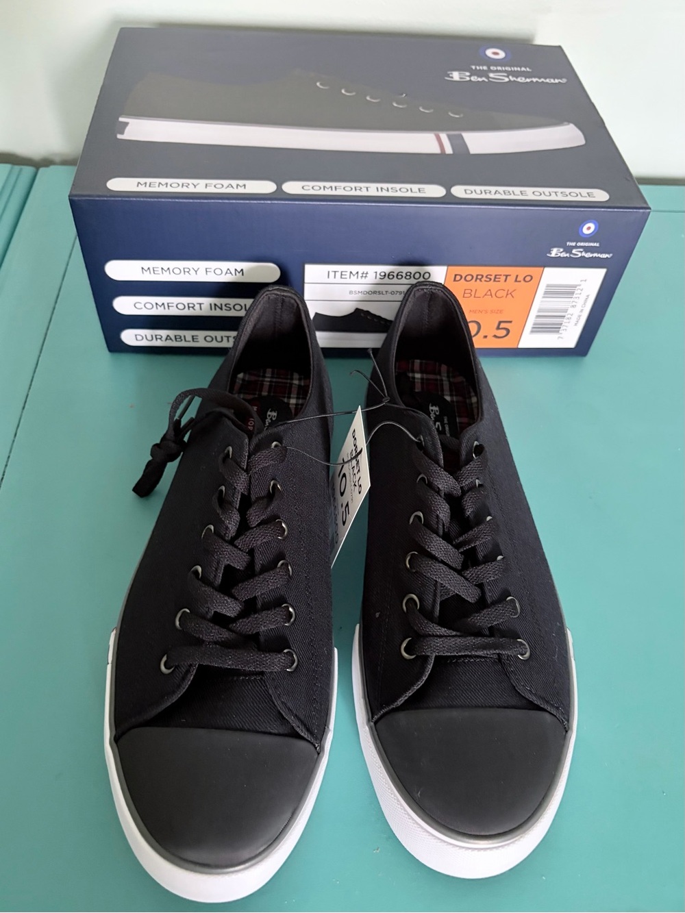 Ben Sherman Men’s Dorset Lo Canvas Sneakers - Black - Size 10.5- NIB / NWT